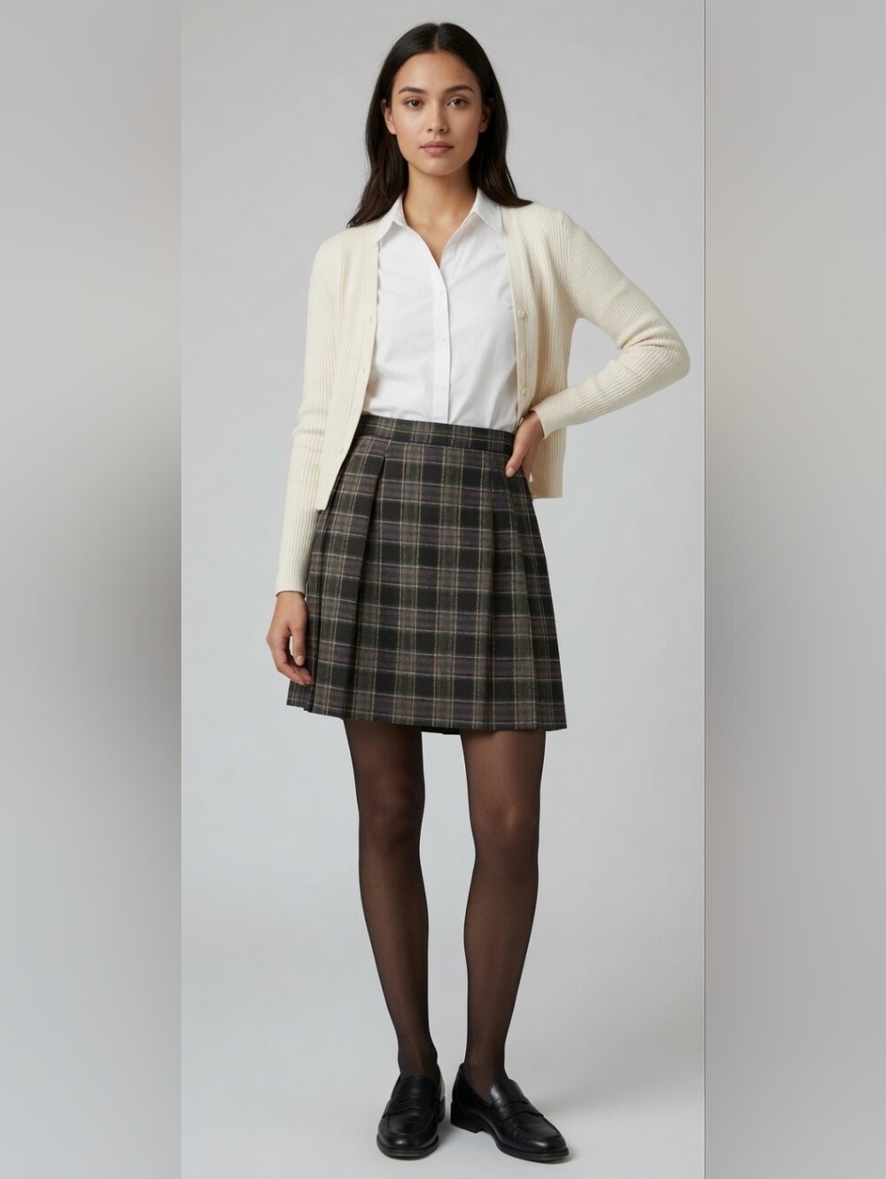 VTG Worthington Plaid Wool Blend Skirt 10‎ Academia Clueless Twee Britney Spears
